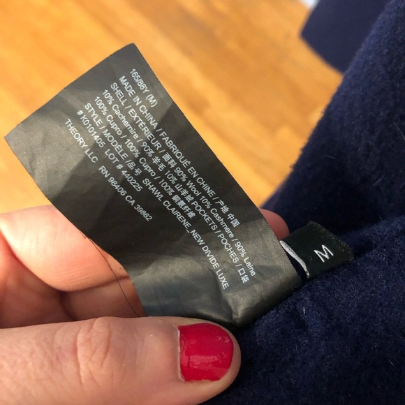 GUC Theory Clairene Shawl Jacket Wool Blue M - Picture 6 of 7